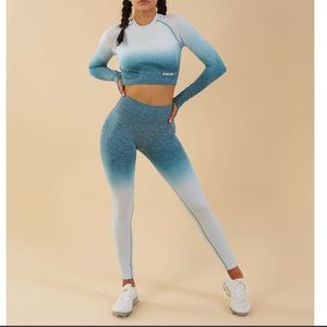 Gymshark Ombré teal matching workout set (dupe)